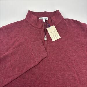 Peter Millar Crown Comfort Mens Small Burgundy 1/4 Zip Long Sleeve Pullover NWT